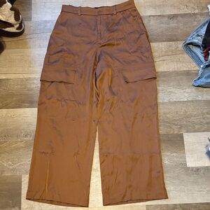 Abercrombie brown satin cargo pants